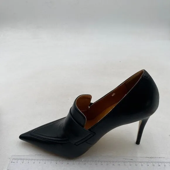 miss left Women Stiletto High Heel Loafer Pump with Trim Pointed Toe Black Shoes