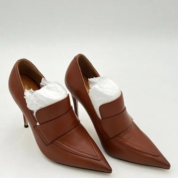 Miss left Women Stiletto High Heel Loafer Pumps with Trim Closed Pointed Toe Sli
