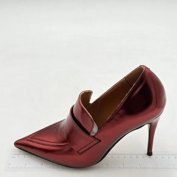 Miss left Women Stiletto High Heel Loafer Pumps with Trim Closed Pointed Toe Sli