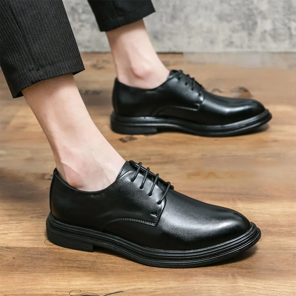 Modern Casual Business Leather Shoes Men's Comfortable Prom Dress Shoes Classic Height Increase Oxford