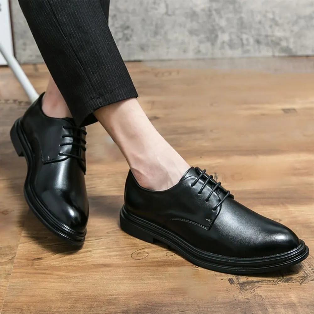 Modern Casual Business Leather Shoes Men's Comfortable Prom Dress Shoes Classic Height Increase Oxford