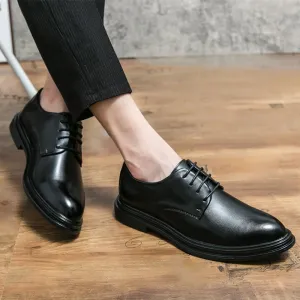 Modern Casual Business Leather Shoes Men's Comfortable Prom Dress Shoes Classic Height Increase Oxford