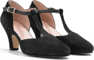 MOOMMO Women Elegant Kitten Heel Mary Jane Pumps Shoes Ankle T-Strap Round Closed Toe Cut-Out Dress Sandals Shoe Chunky Block Heels D-Orsay Suede Work Pump Fall fashion Office Wedding Spring 4-13 M US
