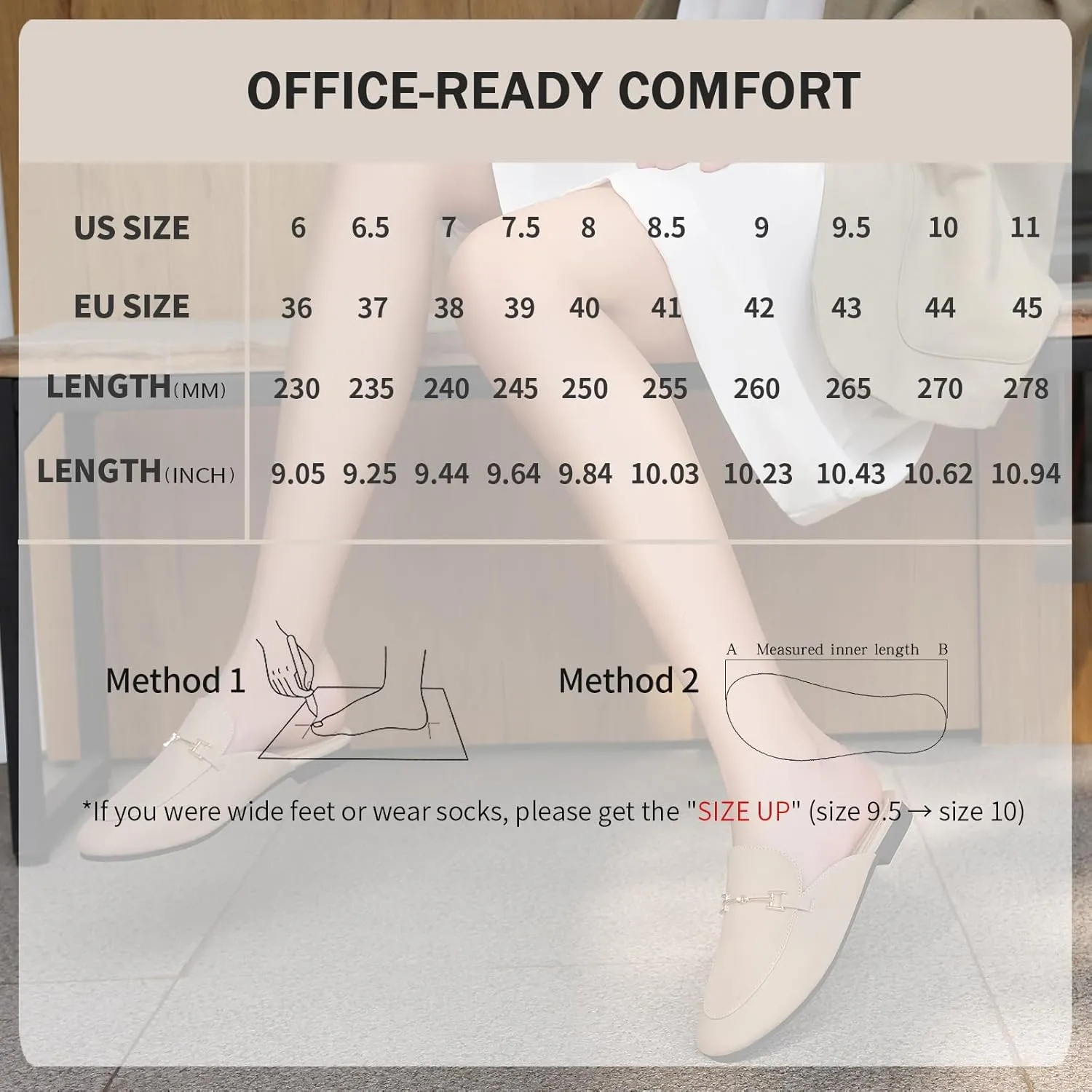 Mules for Women Flats Round Toe Womens Mules Buckle Slip on Slides Backless Loafer Shoes