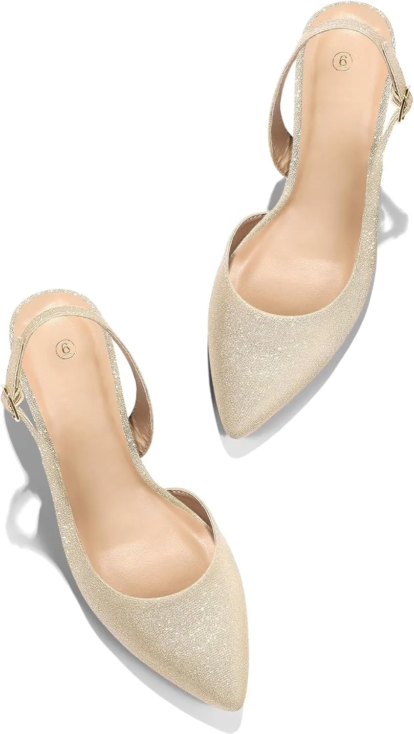 mysoft Women's Pumps Slingback Kitten Heels Pointed Toe Sexy Wedding Party Dress Pump Shoes