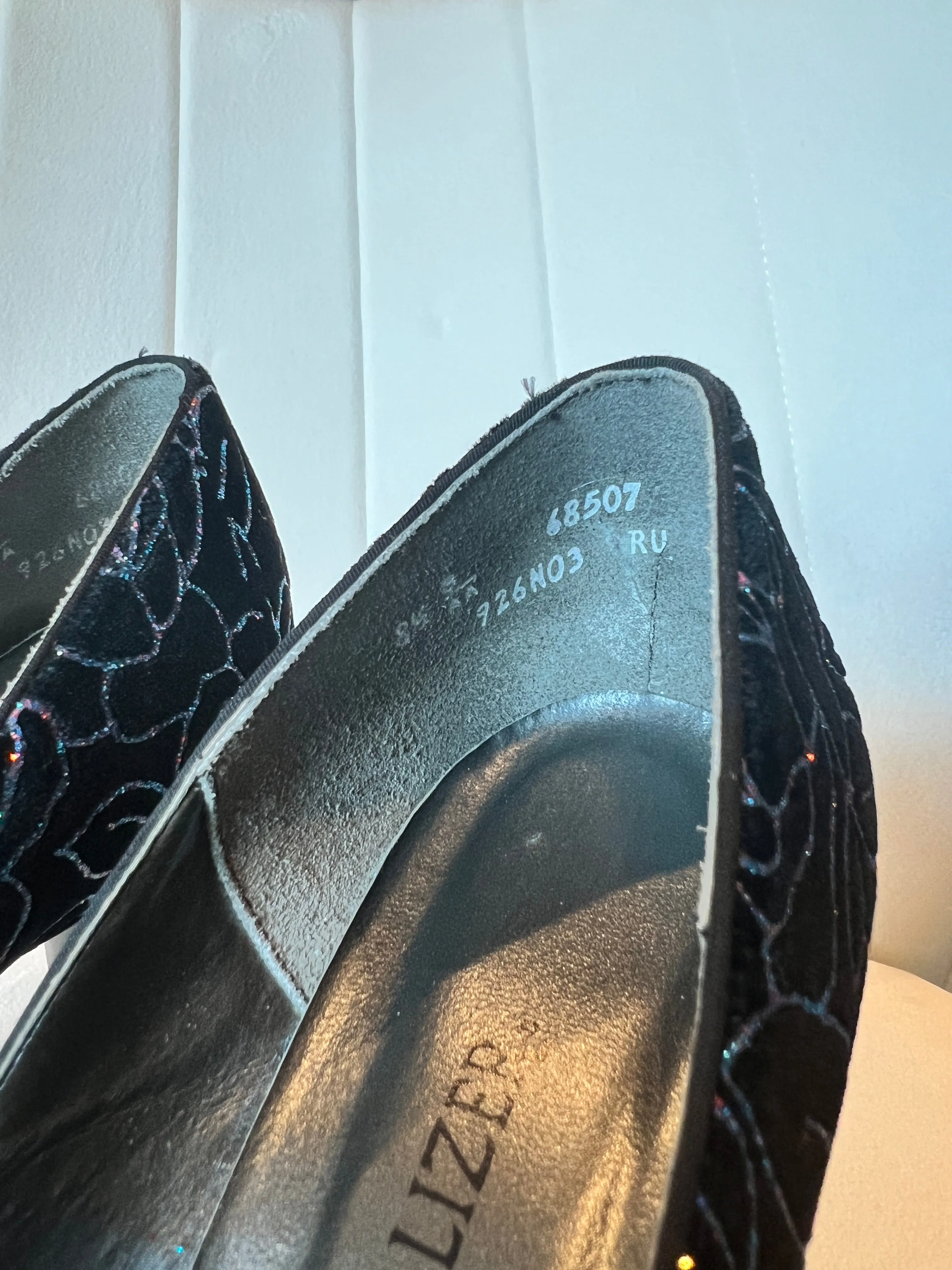 Naturalizer Black/Blue Floral Sparkle High Heel Pump