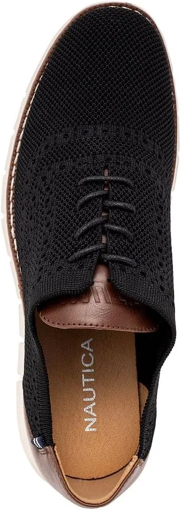 Nautica Men's Knit Dress Oxford Dress Sneakers: Breathable, Stylish, Lightweight & Comfortable - Ideal for Business or Walking