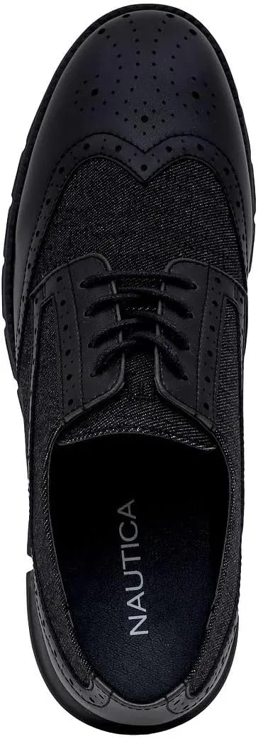 Nautica Men's Knit Dress Oxford Dress Sneakers: Breathable, Stylish, Lightweight & Comfortable - Ideal for Business or Walking