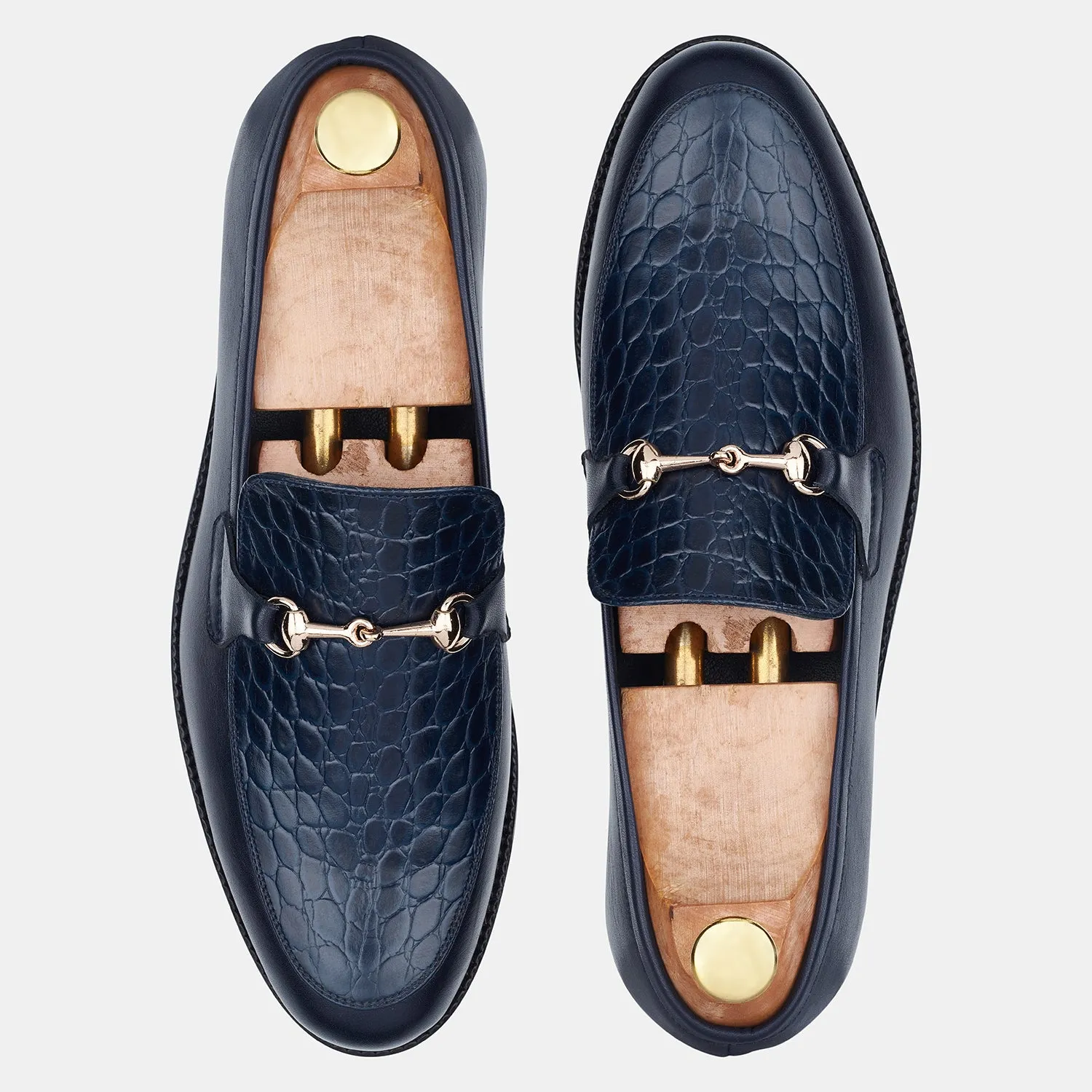 Navy Blue Jack Walker Crocodile Loafer