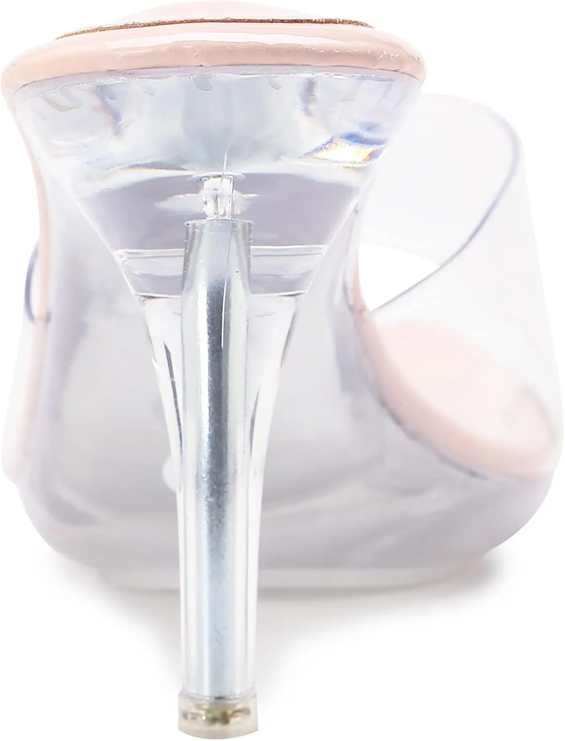 NBUUNBU Silver Clear Heels For Women Dress Shoes Transparent Strap Sexy Stilletos Heels Open Toe High Silver Heeled Sandals Pump Mules