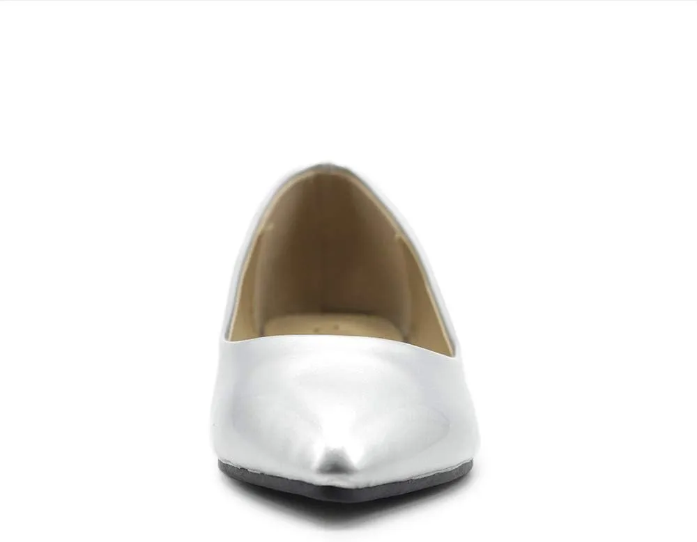 Ollio Women's Shoe Ballet Basic Pointed Toe Comfort Enamel Flat