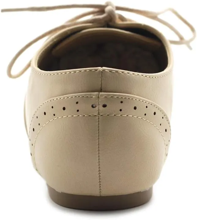 Ollio Women's Shoe Classic Lace Up Dress Low Flat Heel Oxford