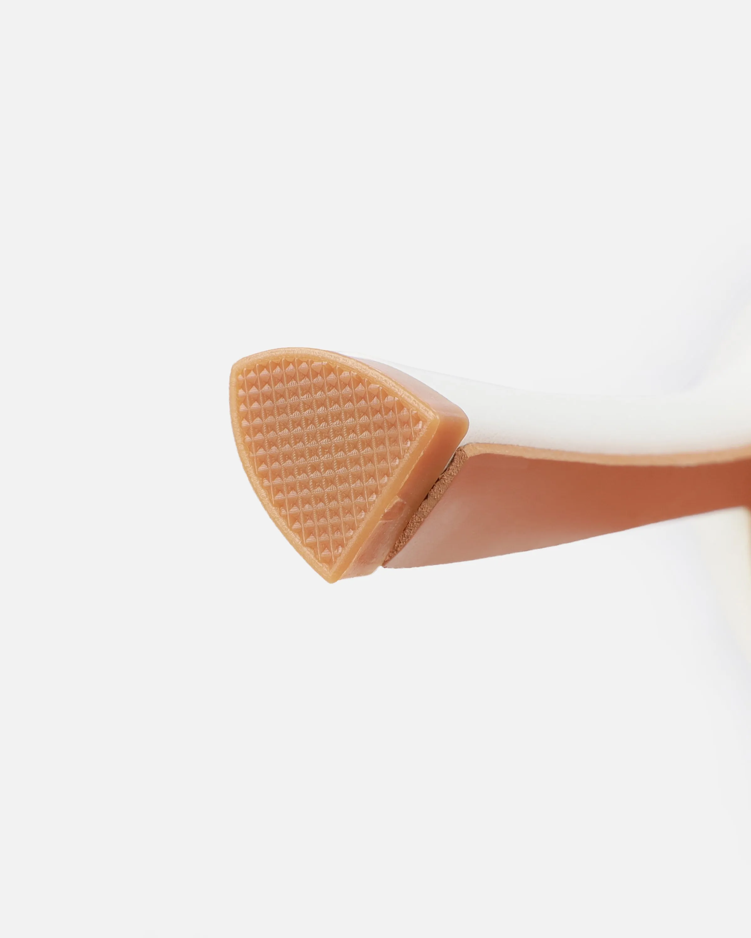 Opalle White Heeled Mules With Silver Studs