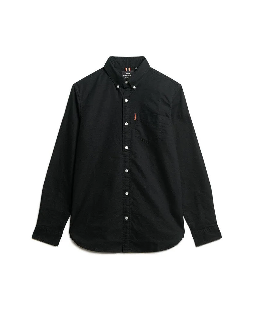 Organic Cotton Long Sleeve Oxford Shirt | Black