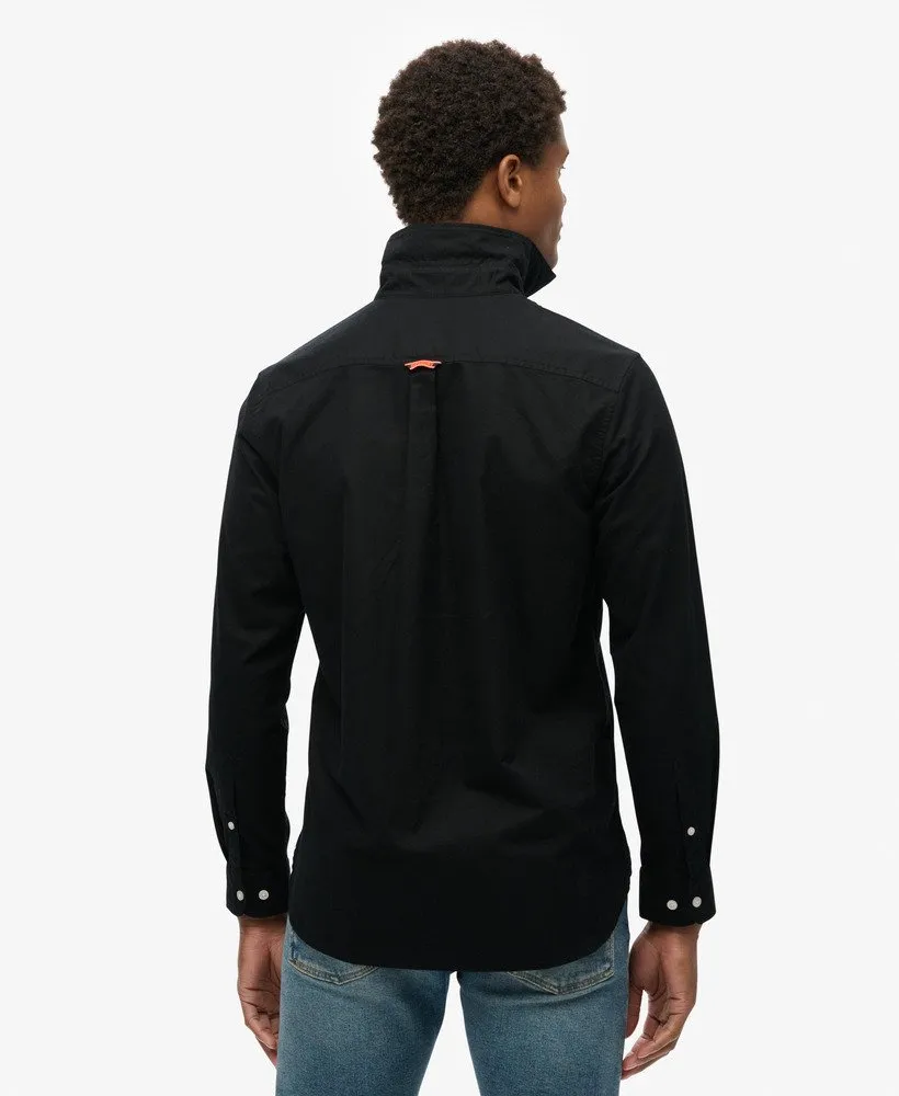 Organic Cotton Long Sleeve Oxford Shirt | Black