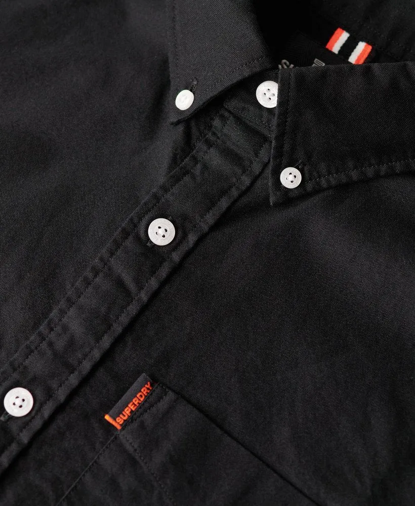 Organic Cotton Long Sleeve Oxford Shirt | Black