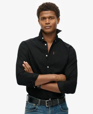 Organic Cotton Long Sleeve Oxford Shirt | Black