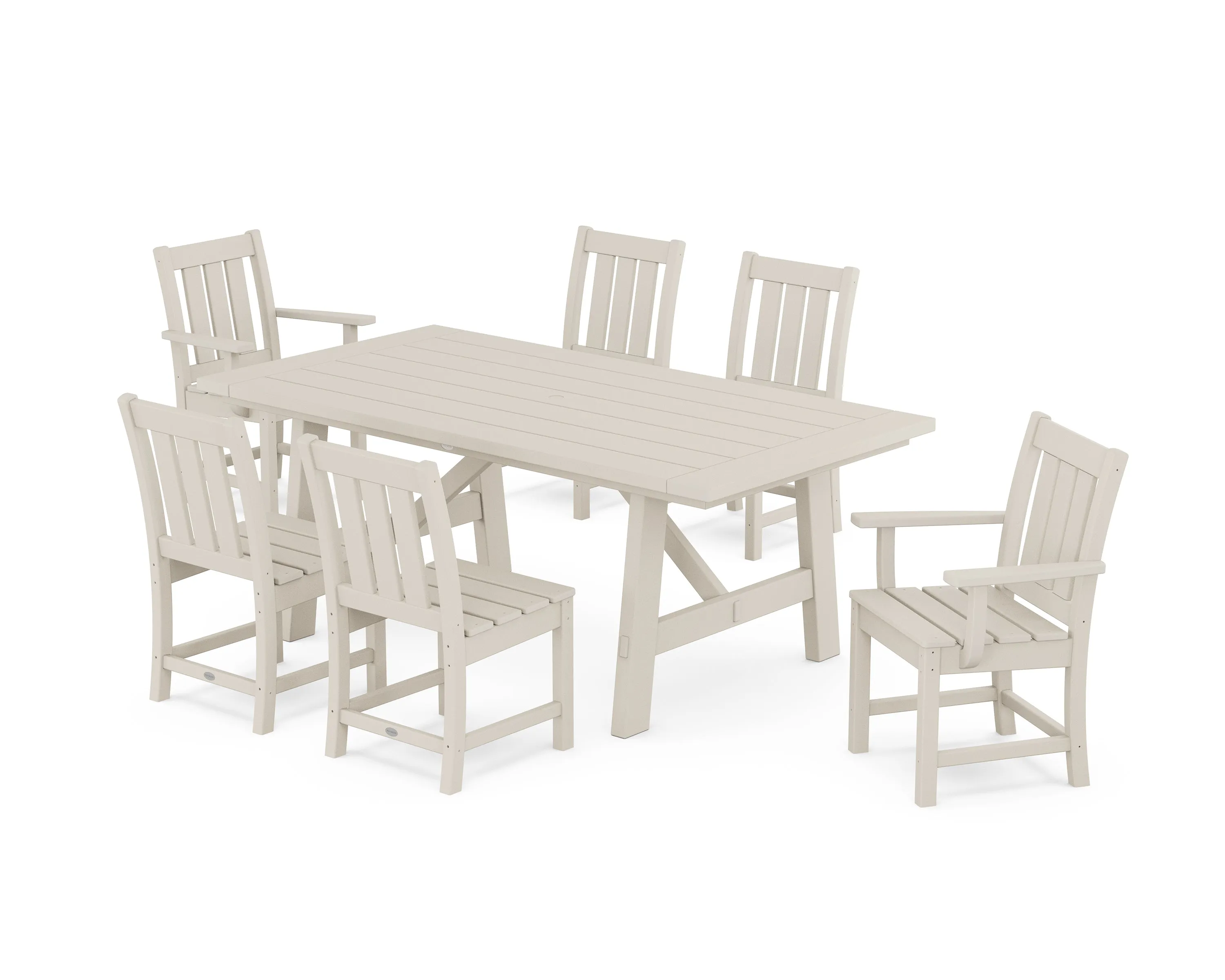 Oxford 7-Piece Rustic Farmhouse Dining Set