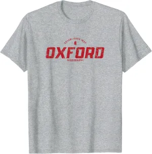 Oxford Mississippi MS Vintage Athletic Red Sports Logo T-Shirt
