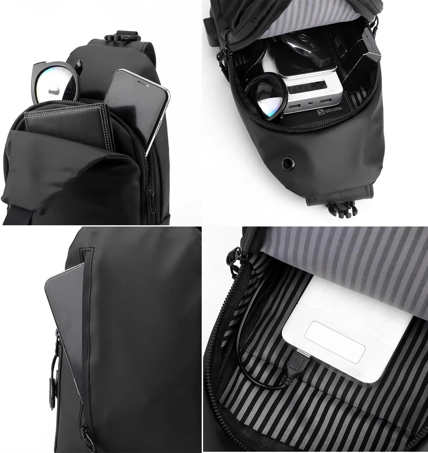 Oxford Sling Bag Backpack Crossbody Chest Pack for Men Women