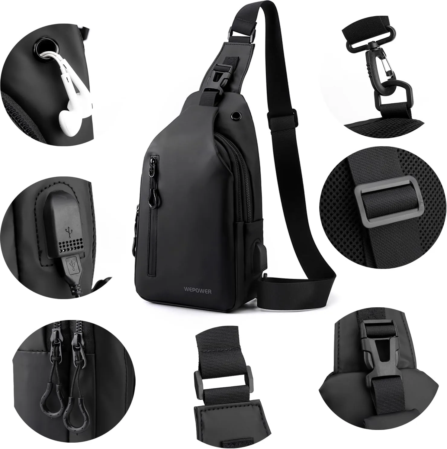 Oxford Sling Bag Backpack Crossbody Chest Pack for Men Women