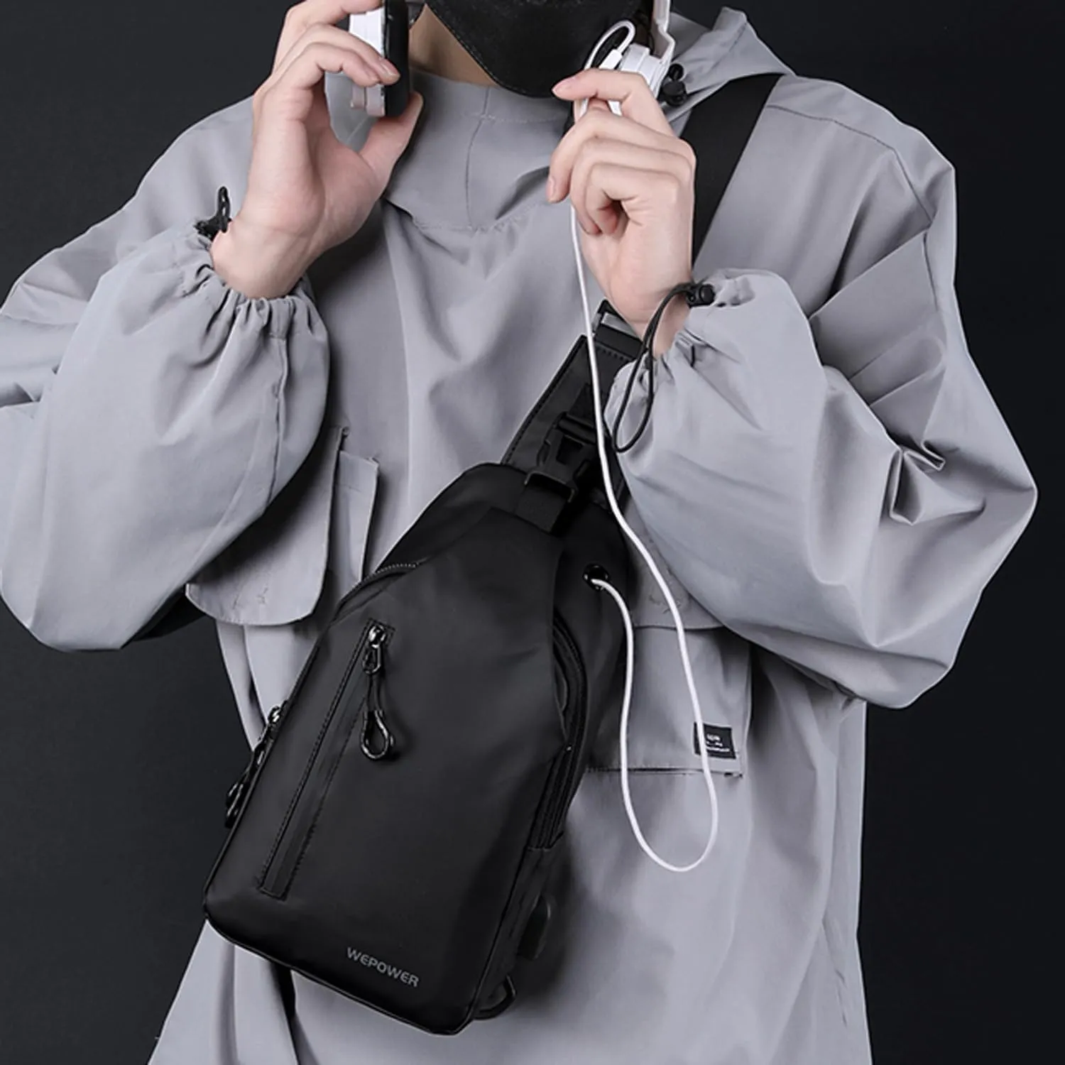 Oxford Sling Bag Backpack Crossbody Chest Pack for Men Women