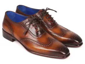 Paul Parkman Men's Handmade Wingtip Oxfords Brown (ID#711W03)