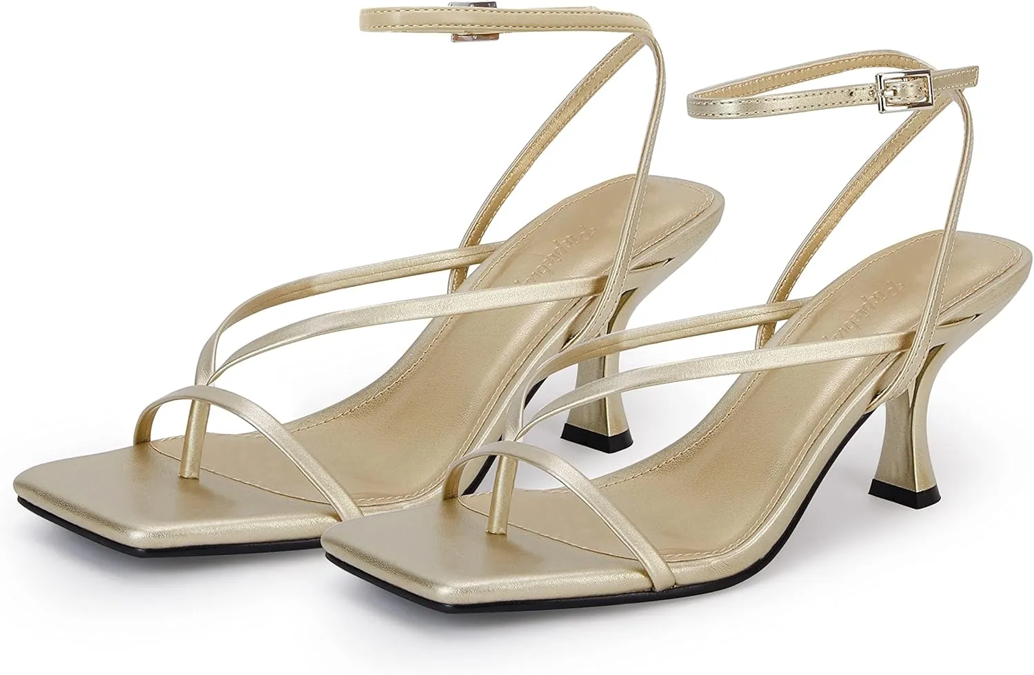 PiePieBuy Women's Lace Up Heeled Sandals Square Flip Flop High Heels Strappy Party Shoes