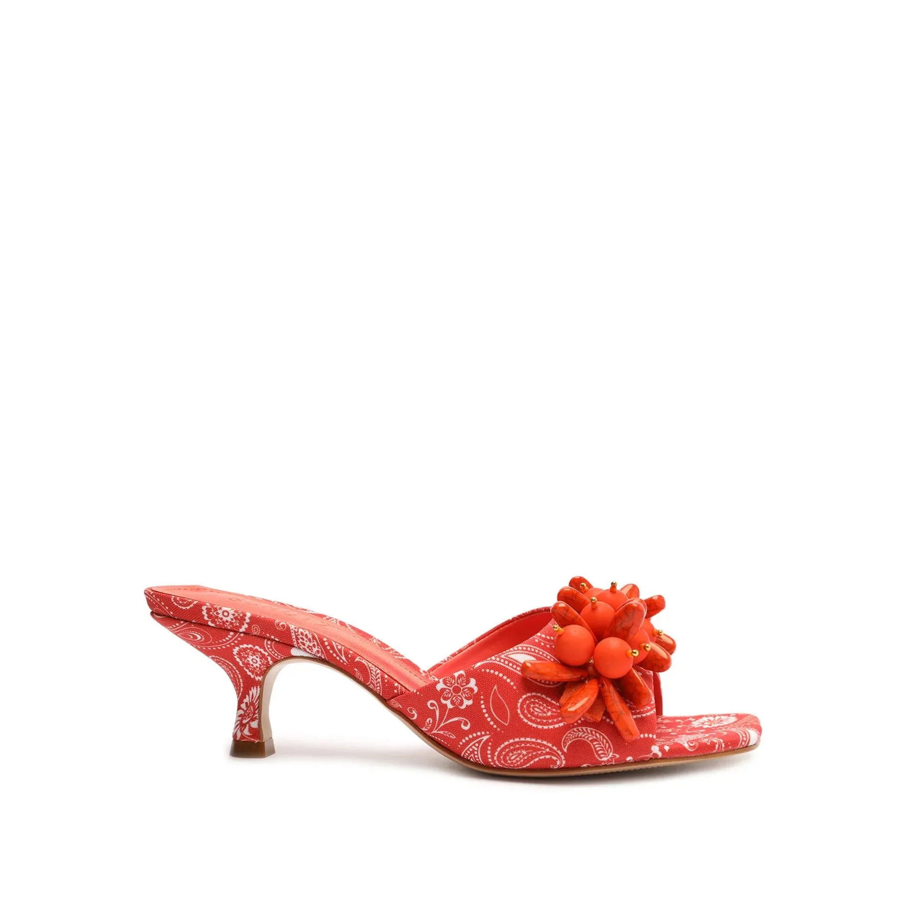 Problem-solving Toe Heel Open Outstanding Schutz Squared Dethalia Coral Kitten Embellished On Sandals Slip