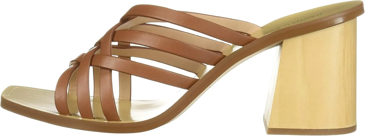 RACHEL ZOE Women's Kate Peep Toe Mule Heeled Sandal
