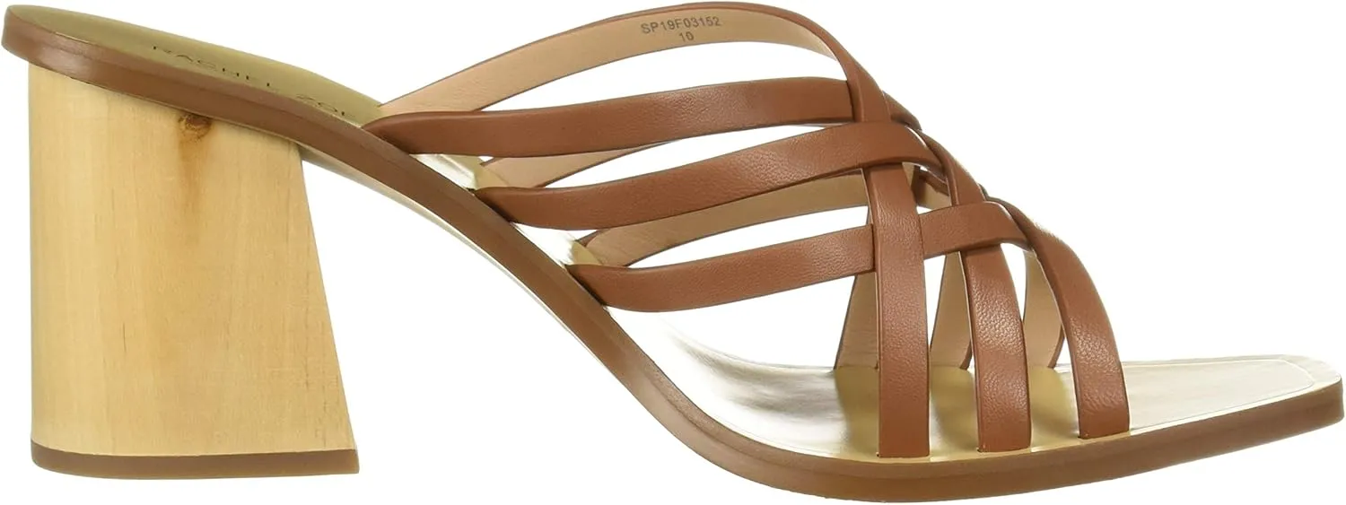 RACHEL ZOE Women's Kate Peep Toe Mule Heeled Sandal