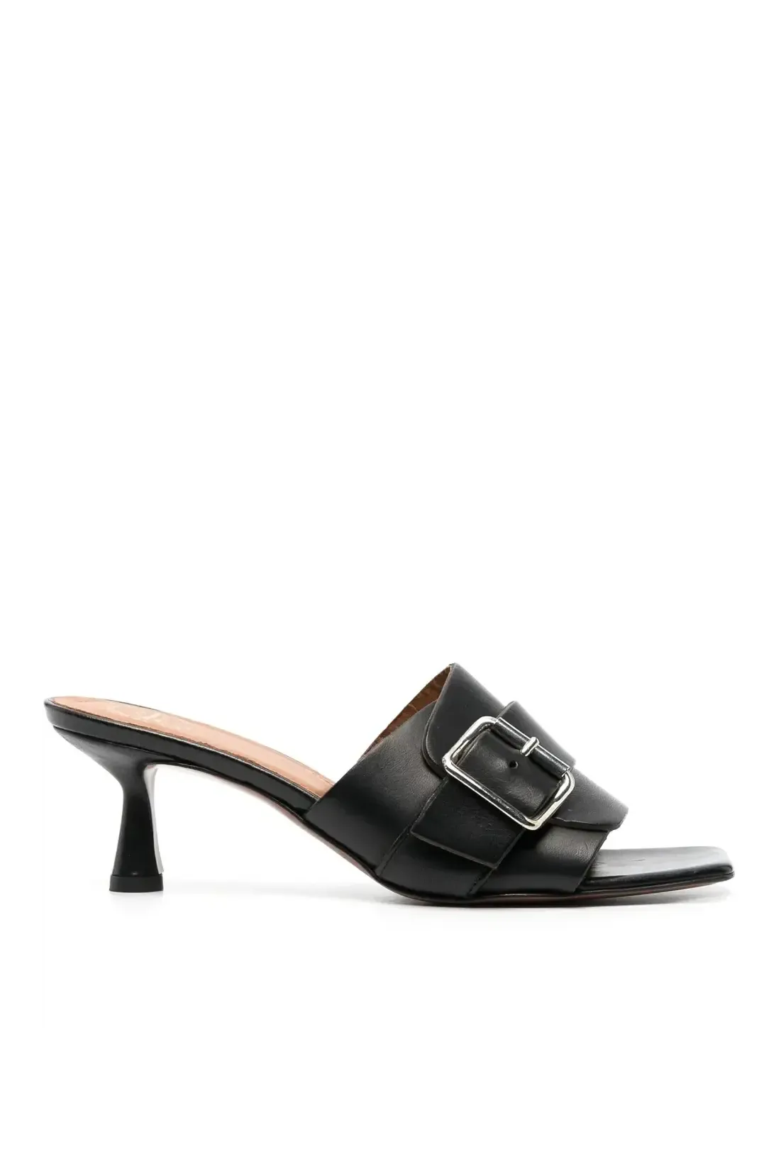 Ravello buckle detail slip-on mules, black