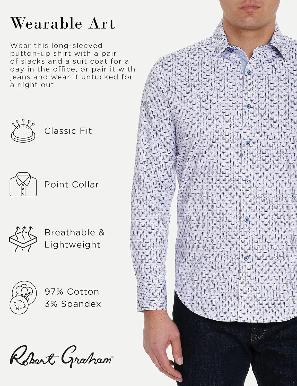 Robert Graham Men's Star Fighter Long-Sleeve Woven Shirt