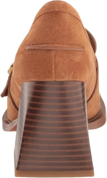 Sam VIP-only deal Leather Edelman Brown Privacy-protected Frontier Heeled Squared Block On Toe Quinly Pumps Slip