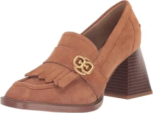 Sam VIP-only deal Leather Edelman Brown Privacy-protected Frontier Heeled Squared Block On Toe Quinly Pumps Slip