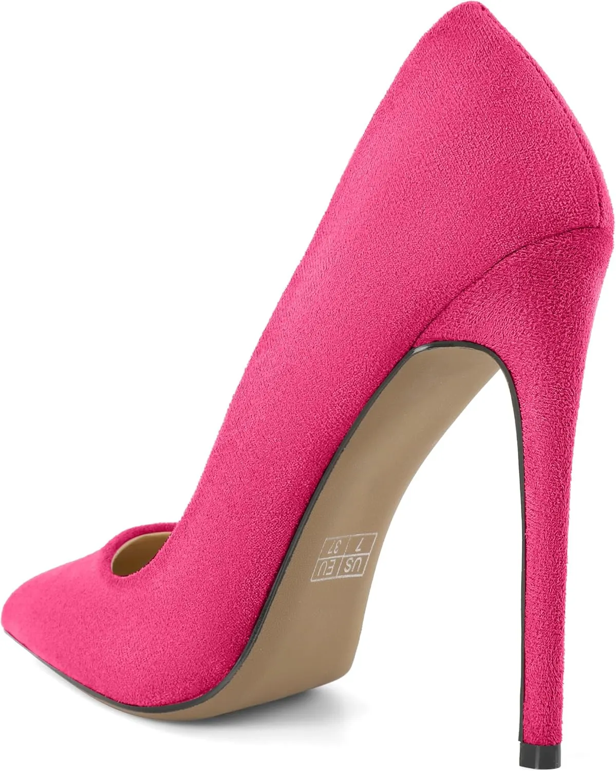 SAMMITOP Women Classic High Heel Pumps Pointed Toe Stiletto Heels Slip On Wedding Party Dress Shoes Faux Suede 4.7 Inch