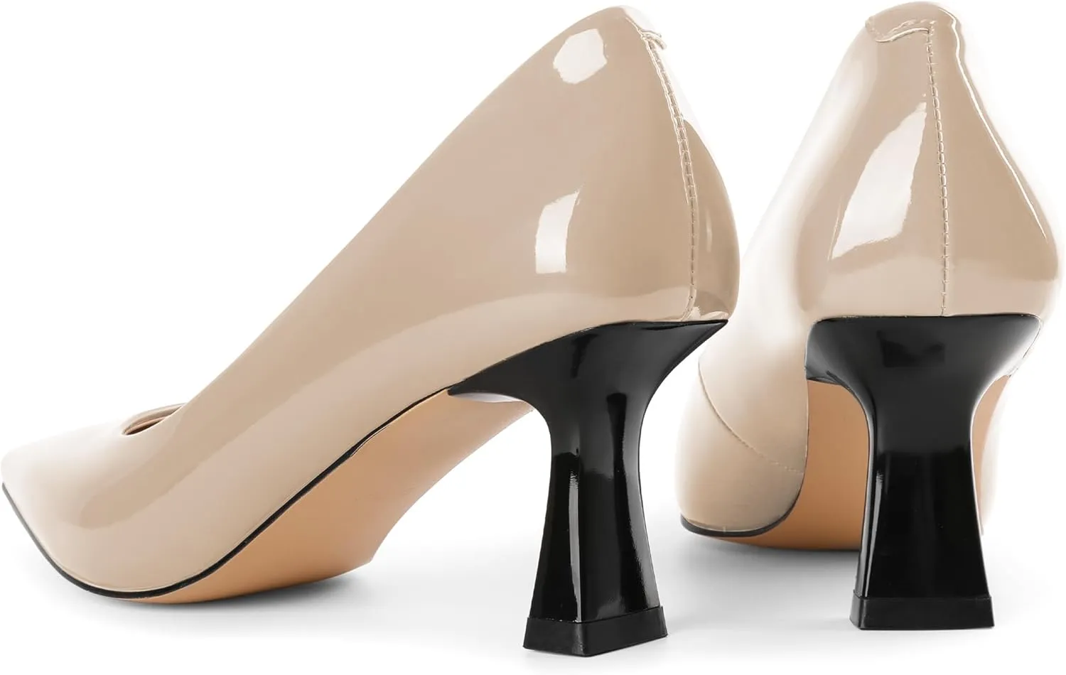 SAMMITOP Womens Kitten Heel Pumps Square Toe Comfortable Low Heels 2.5 Inch Office Work Dress Pump Shoes