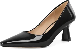 SAMMITOP Womens Kitten Heel Pumps Square Toe Comfortable Low Heels 2.5 Inch Office Work Dress Pump Shoes