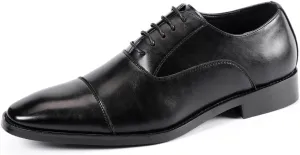 Santimon Men's Oxford Dress Classic Formal Business Cap Toe Leather Lined Derby Shoes