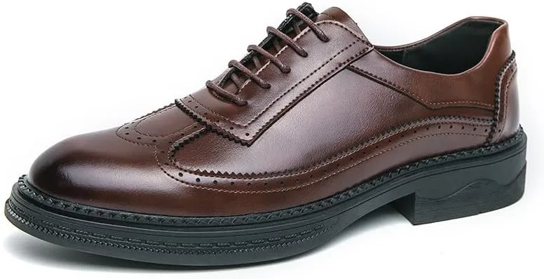 Santimon Men's Wingtip Brogue Oxford Shoes Lace Up Leather Dress Shoes Formal Business Oxford Derby Shoes