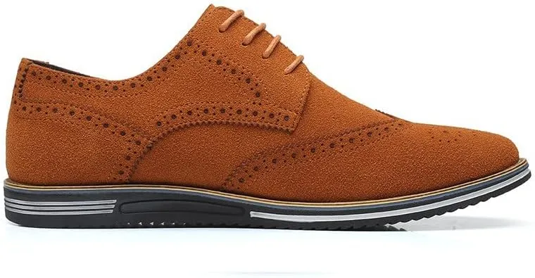 Santimon Men's Wingtip Oxfords Business Casual Dress Shoes Classic Formal Derby Sneaker Shoes