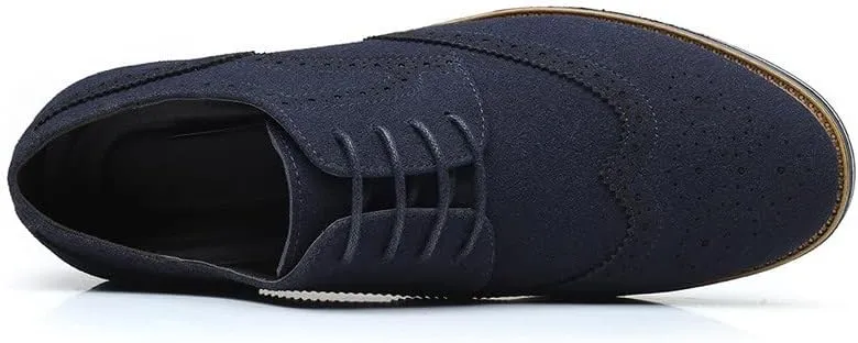 Santimon Men's Wingtip Oxfords Business Casual Dress Shoes Classic Formal Derby Sneaker Shoes