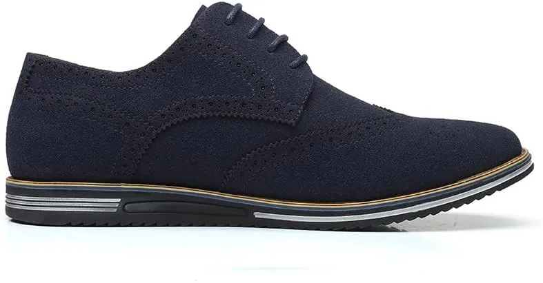 Santimon Men's Wingtip Oxfords Business Casual Dress Shoes Classic Formal Derby Sneaker Shoes
