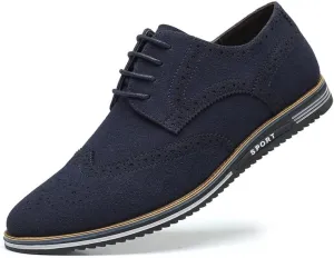 Santimon Men's Wingtip Oxfords Business Casual Dress Shoes Classic Formal Derby Sneaker Shoes