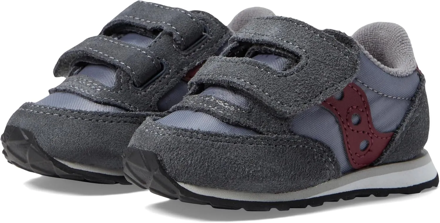 Saucony Jazz Hook & Loop Sneaker (Toddler/Little Kid) Grey/Dark Red 4 Toddler M
