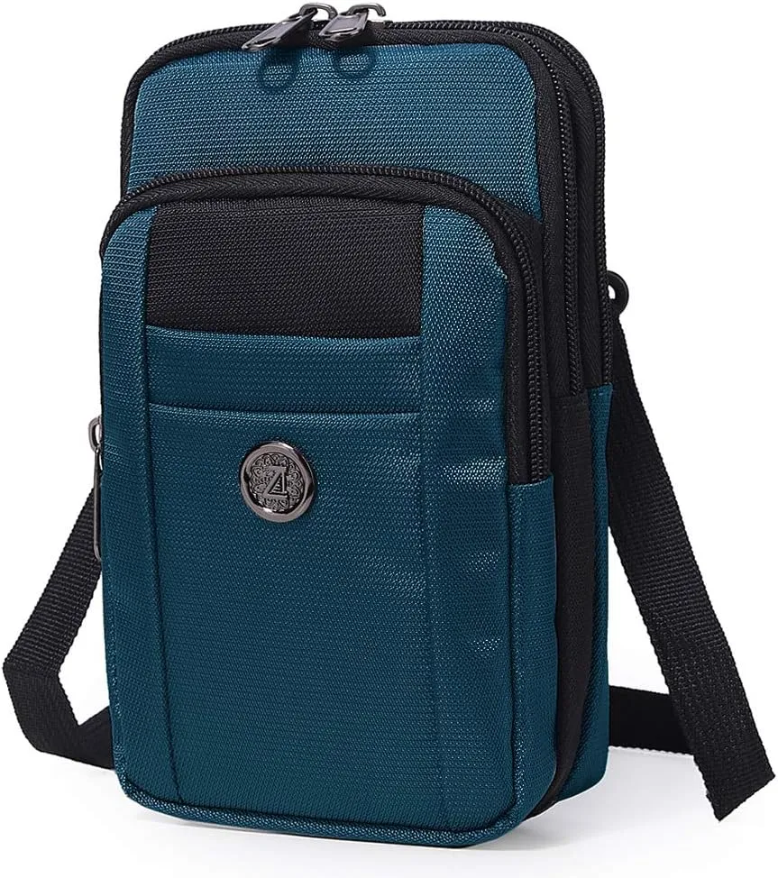Senient Wolf Waterproof Nylon Multifunctional Phone Bag Small One Shoulder Crossbody Bag Waist Bag Wallet Travel Passport Bag