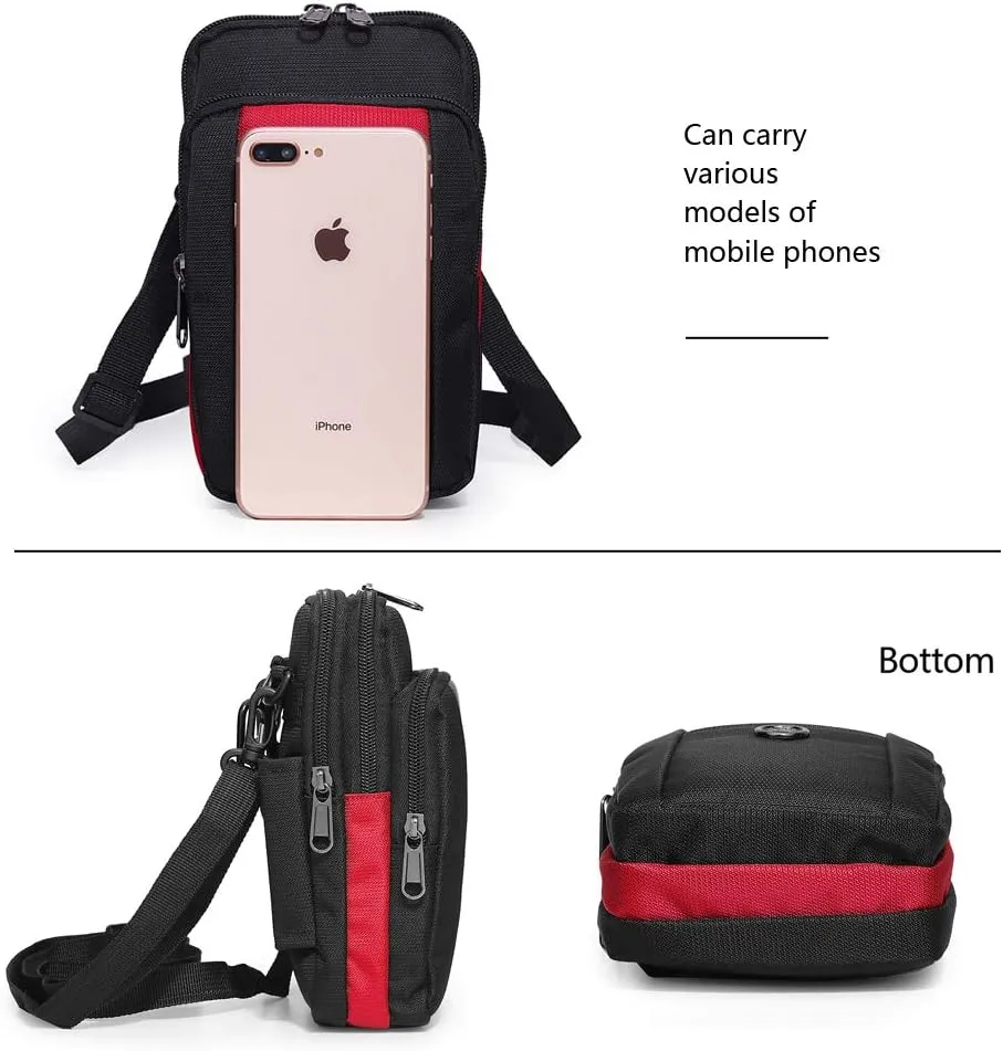 Senient Wolf Waterproof Nylon Multifunctional Phone Crossbody Bag - Small One Shoulder Waist Bag Wallet Travel Passport Holder