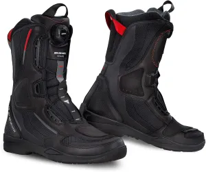 SHIMA STRATO LADY Motorcycle Boots for Women - Vented, Reinforced Lightweight Long Biker Riding Boots with ATOP Fast-Closure System, Ankle Protection, Non-slip Sole, Reflective Panels (Black, 7)