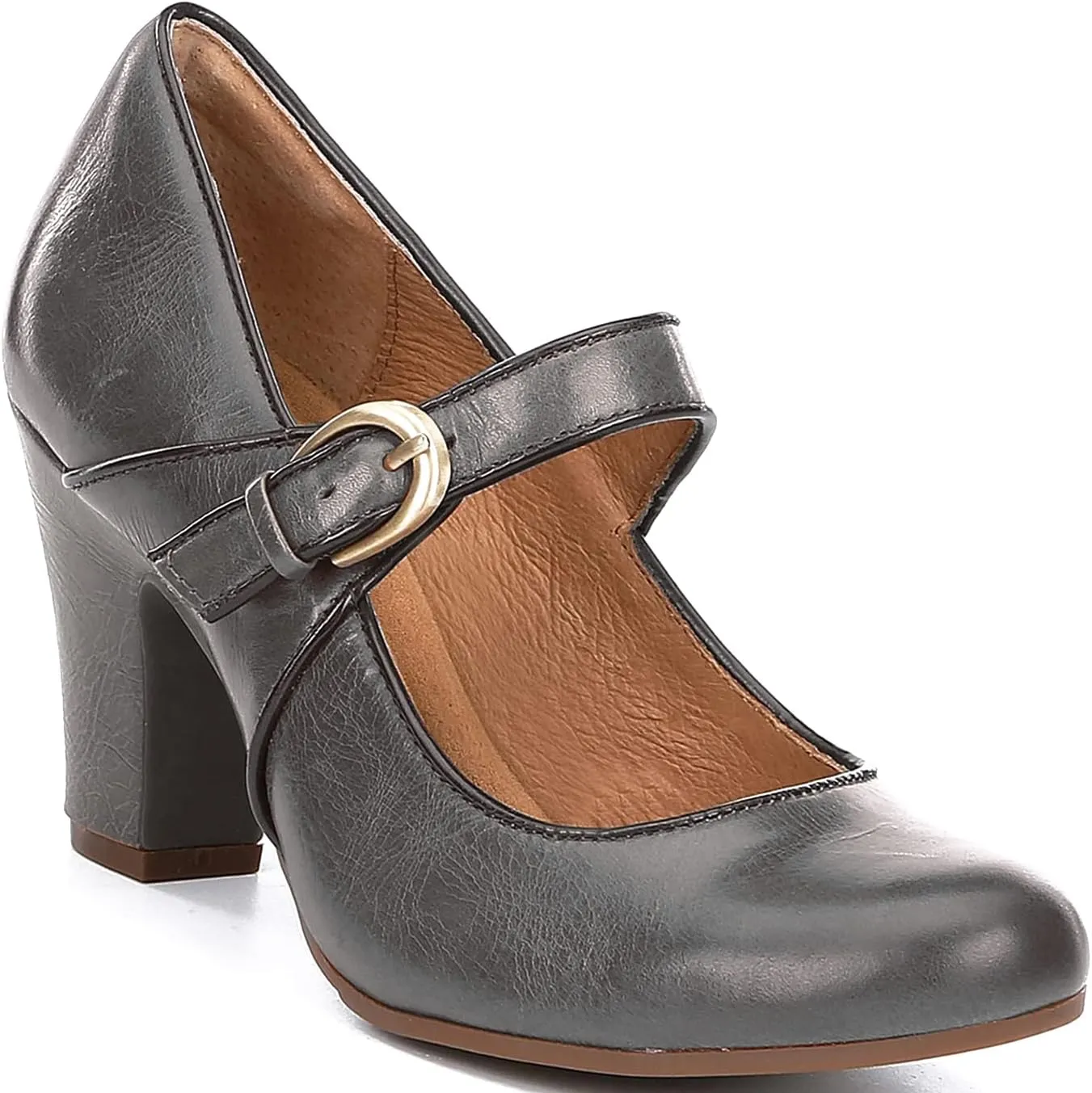 SHODENSE Women Vintage Chunky High Heel Mary Jane Shoes Round Closed Toe Ankle Strap Dress Sandals 3" Block Heels Mary Jane Lolita Pumps Two-Toned Patchwork Buckle Office Lady Wedding Retro 4-11 M US