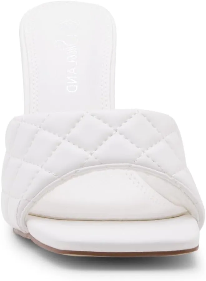 Shoe Land Melrose Women's High Heels Stiletto Heeled Slides, Square Open Toe One Band Slip-On Heeled Mules – Dressy Clear Heeled Sandals for Prom Party Wedding and Vacation